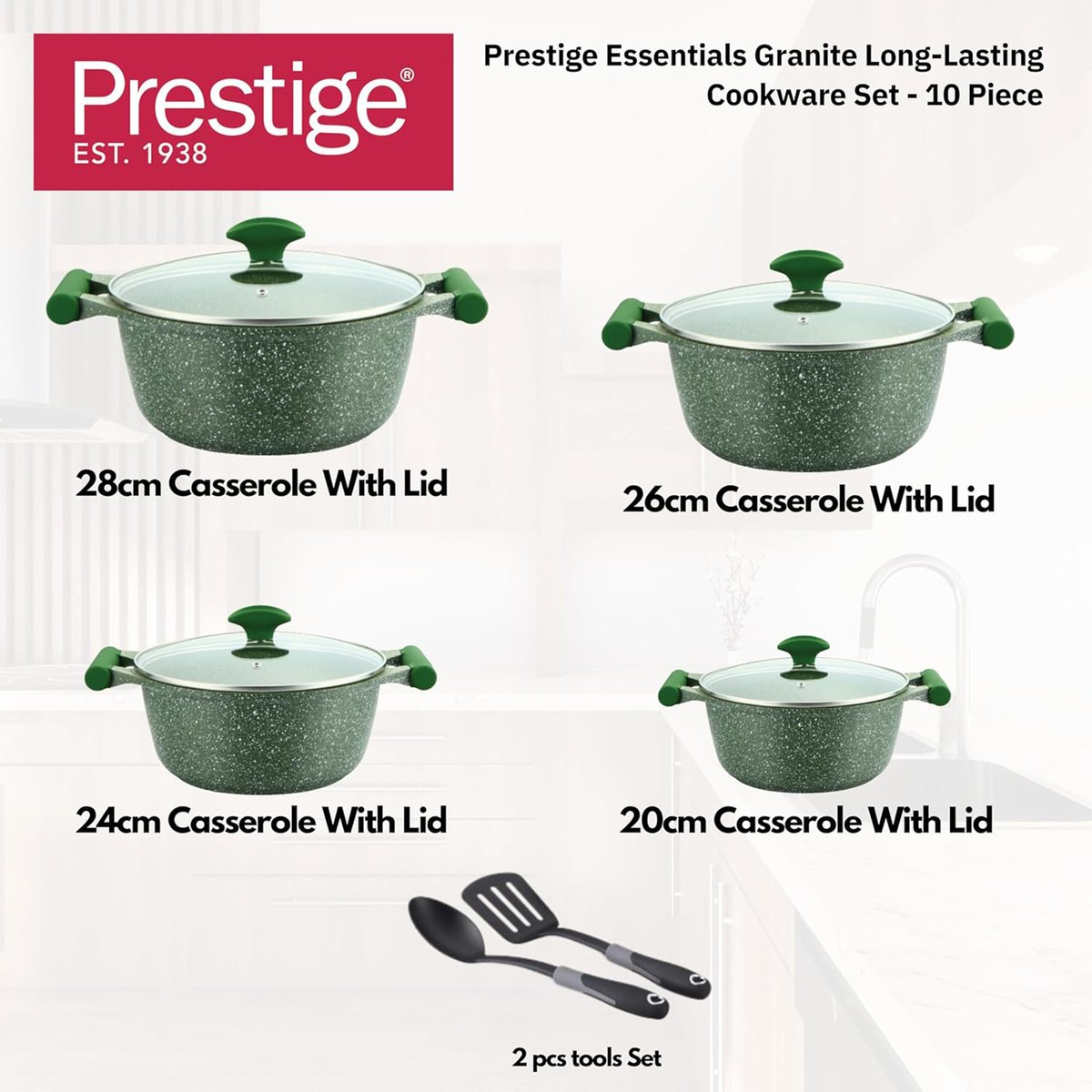 Prestige Granite Cookware Set 10 Pcs Green PR80998