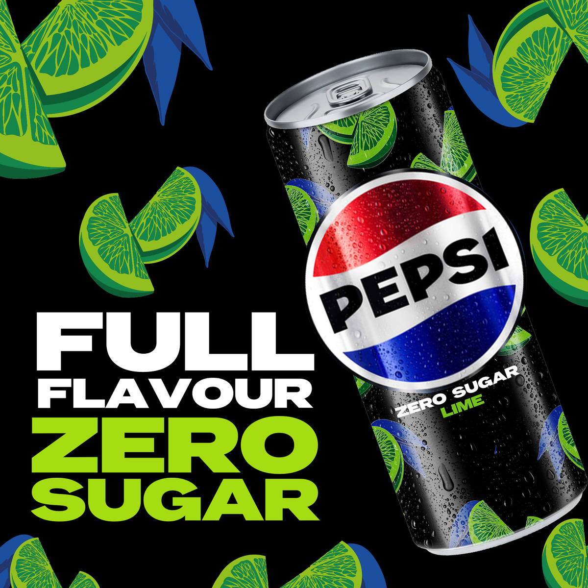 Pepsi Zero Lime Can Cola Beverage 6 x 330 ml