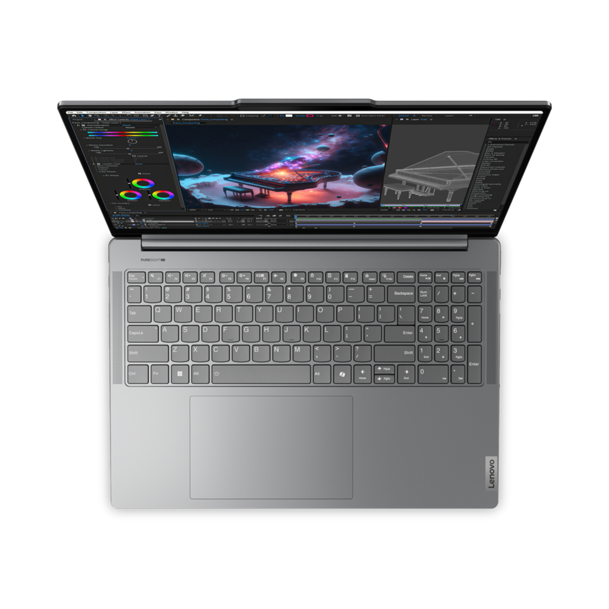 Lenovo Notebook Yoga Pro 9, 16 Inches, 3.2K Display, Intel Core Ultra 9 185H, NVIDIA GeForce RTX 4060, Windows 11, 32 GB RAM, 1 TB SSD, Grey, 83DN001PAX