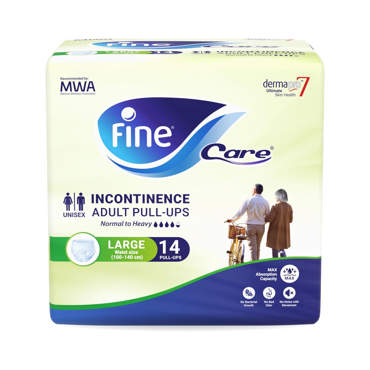 Fine Care Incontinence Adult Pull-Ups Pants Unisex Large Waist Size 100 - 140 cm 14 pcs