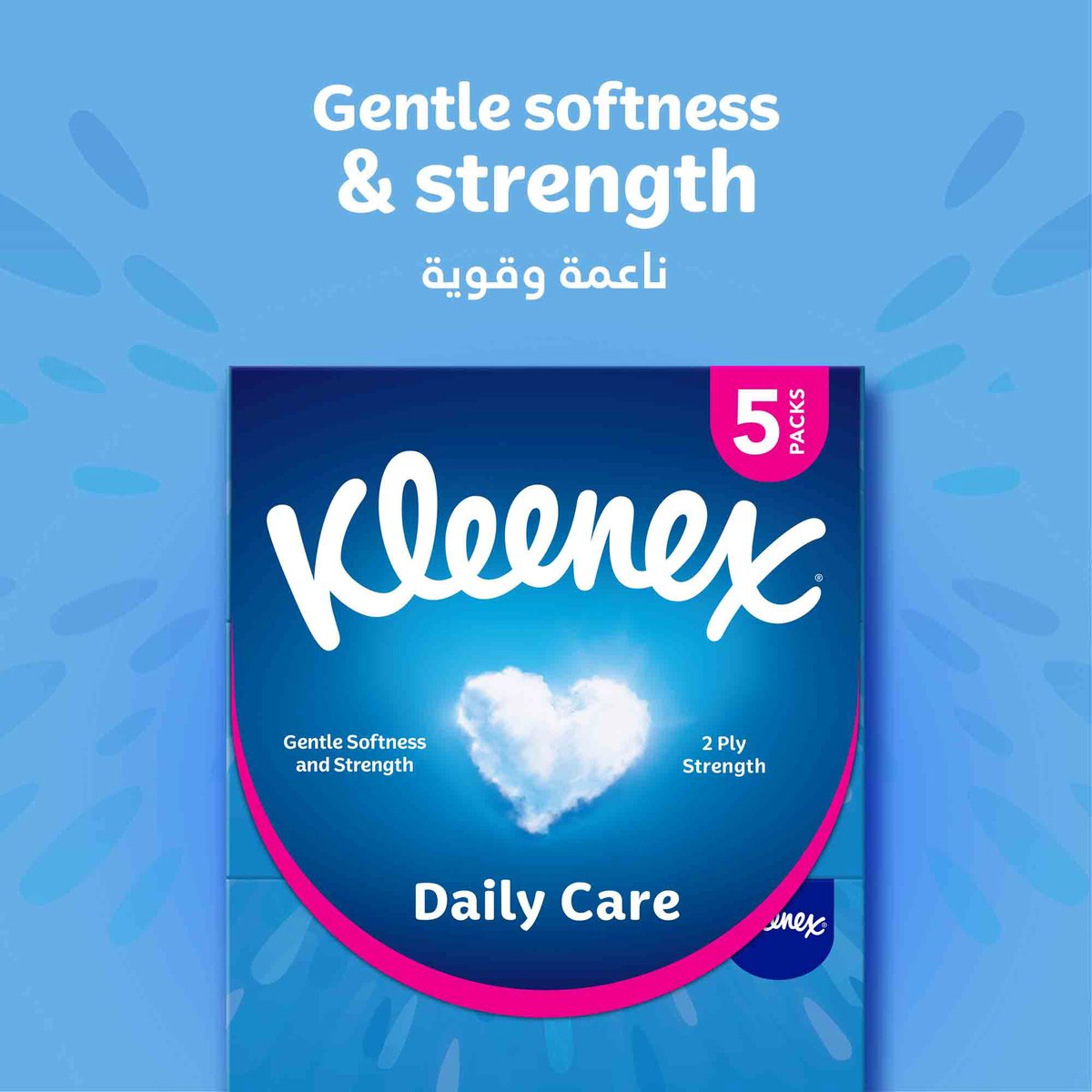 Kleenex Daily Care Facial Tissue 2ply 5 x 190 Sheets