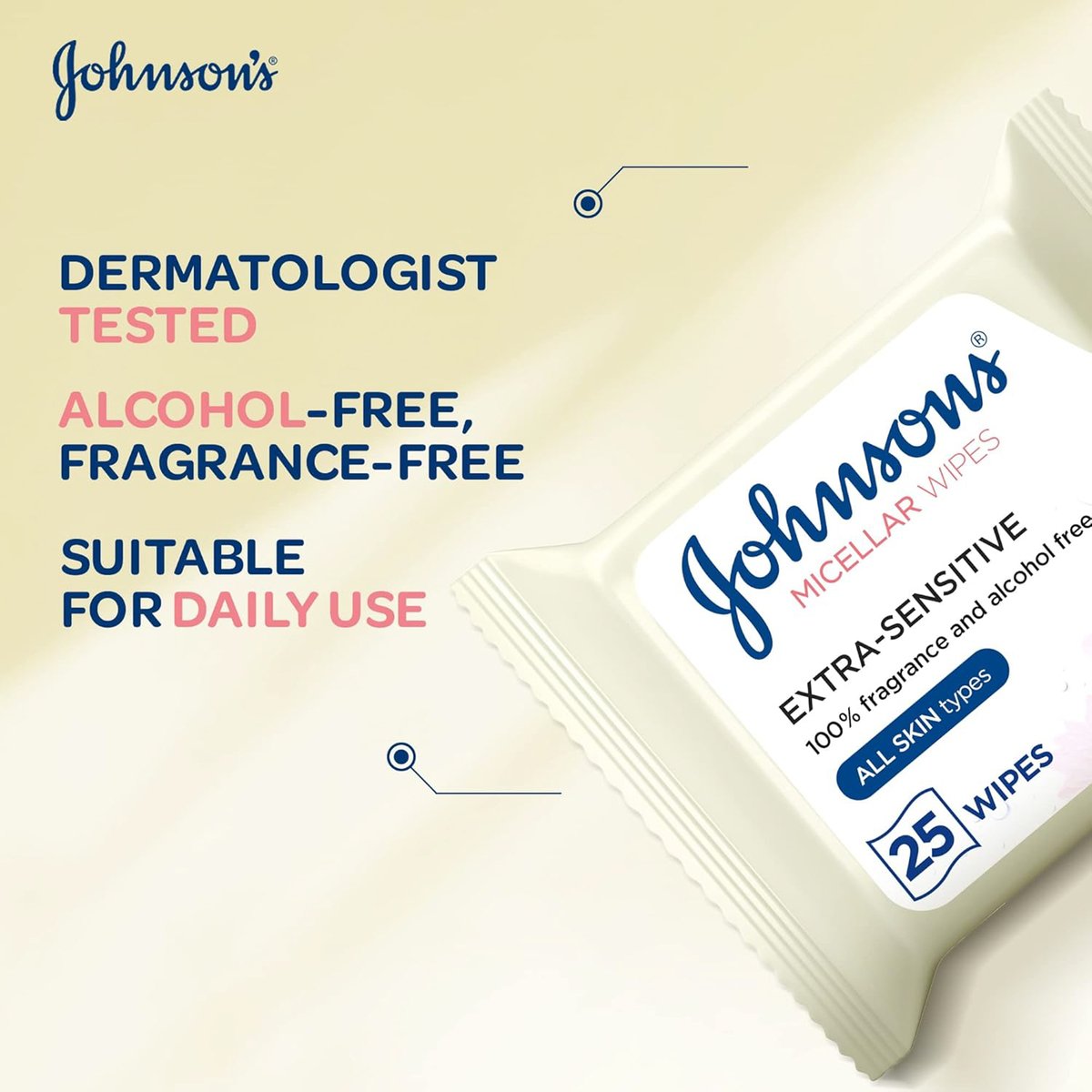 Johnsons Extra Sensitive Cleansing Wipes All Skin Types 2 x 25 pcs