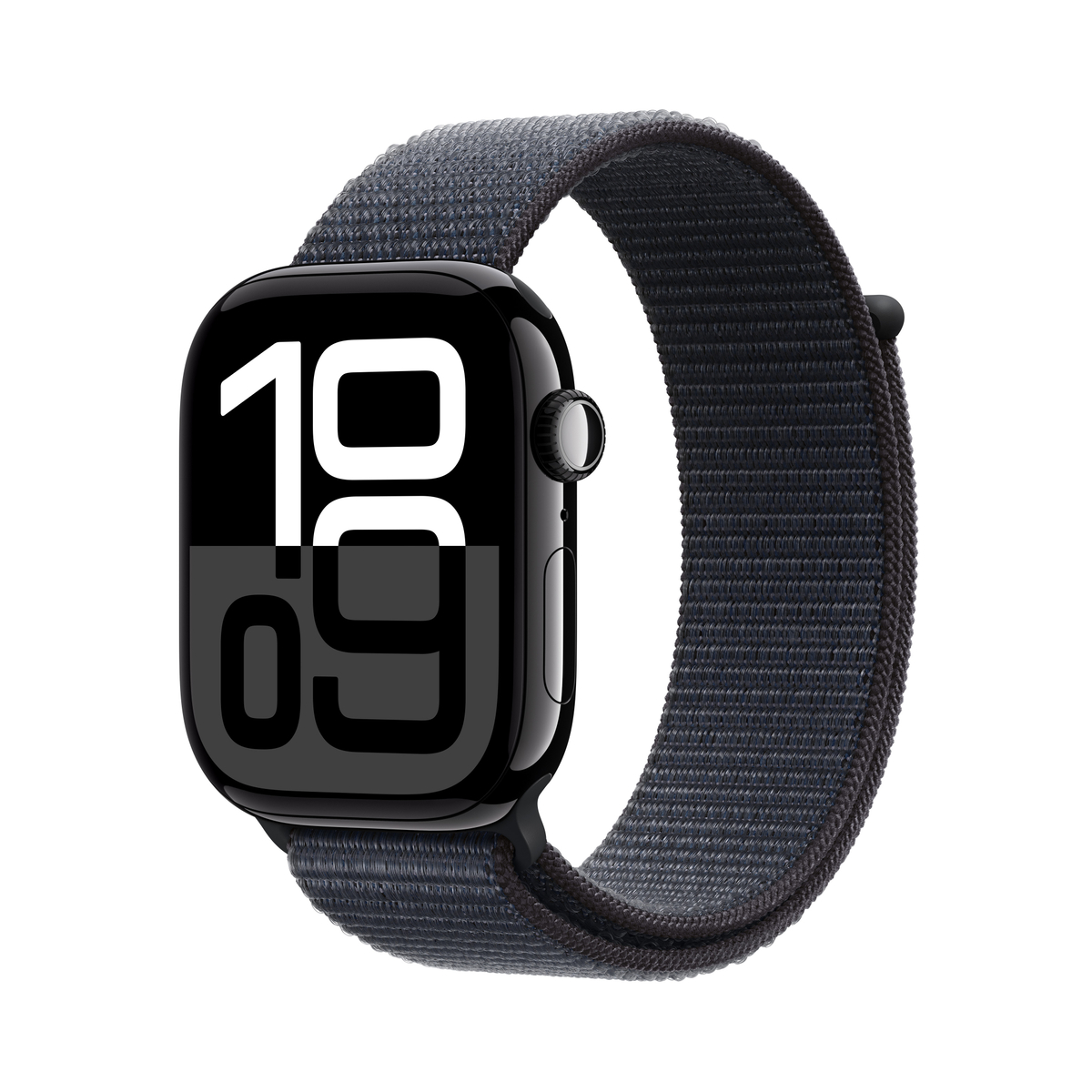 Apple Watch Series 10 GPS, 42mm Jet Black Aluminium Case with Ink Sport Loop, MWWG3QA/A