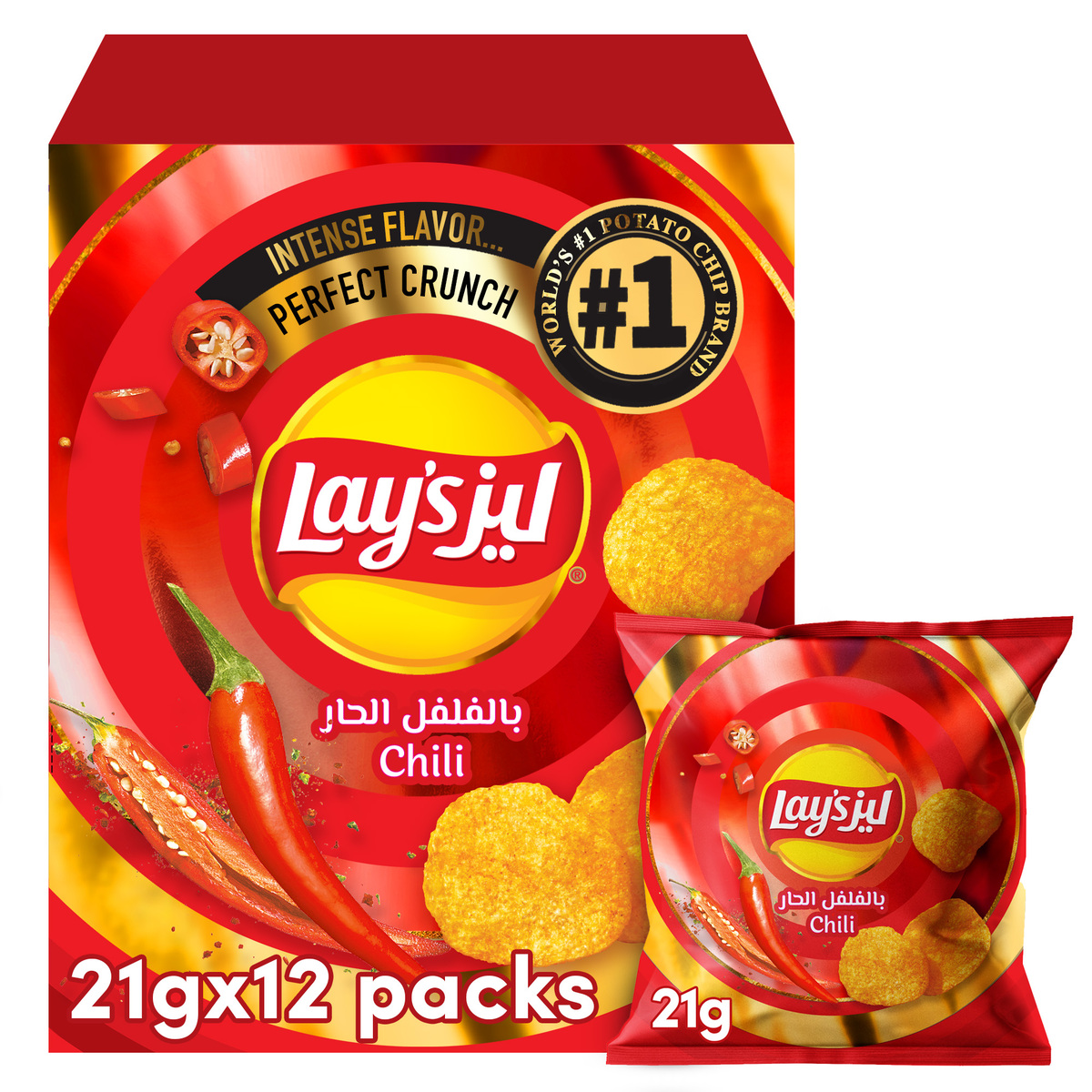 Lay's Chili Potato Chips 21 x 12 g