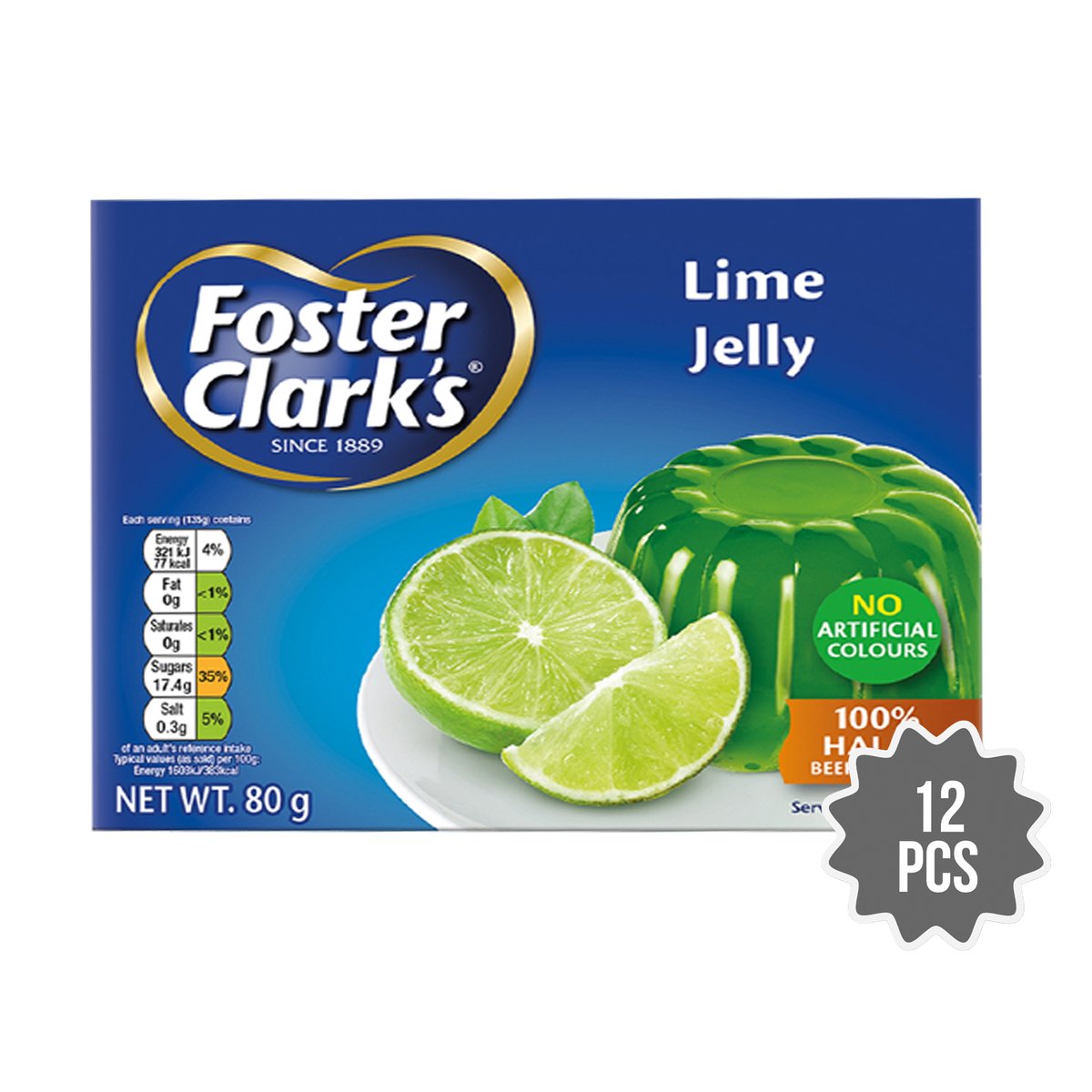 Foster Clark's Jelly Dessert Lime Flavour  12 x 80 g