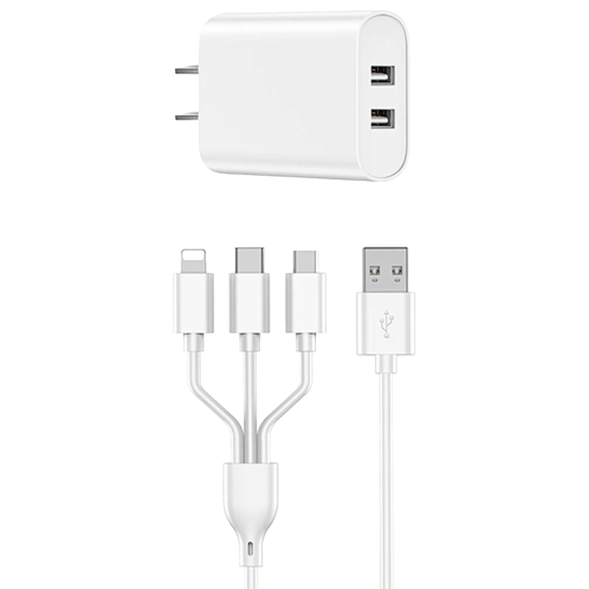 Wiwu Fast Charger + 3 In 1 Cables Wi-U003