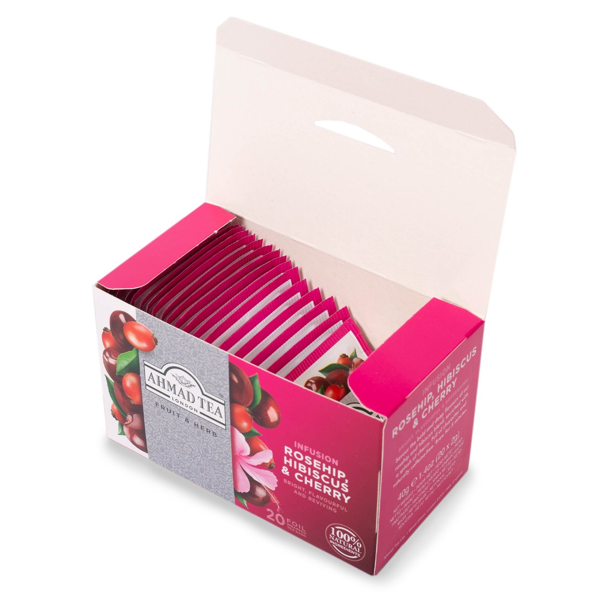 Ahmad Tea Rosehip Hibscus & Cherry Tea 20 Teabags