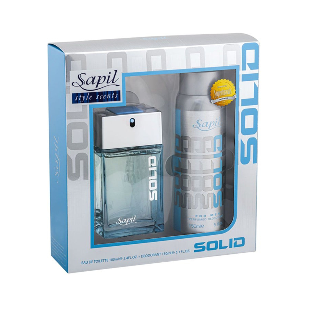 Sapil EDT Solid For Men 100 ml + Deodorant Spray 150 ml