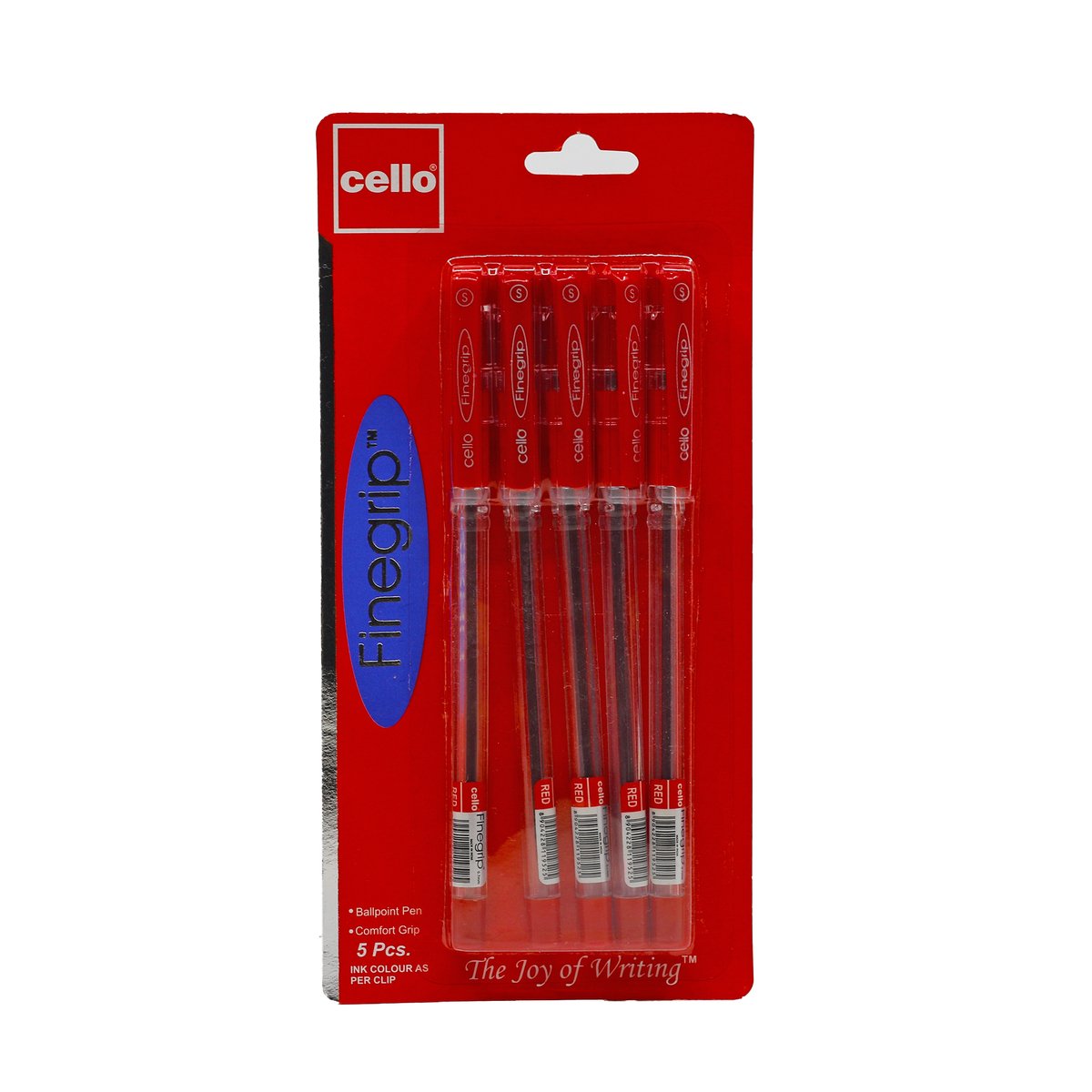 Cello Pen Finegrip Red 0.7mm 5pcs