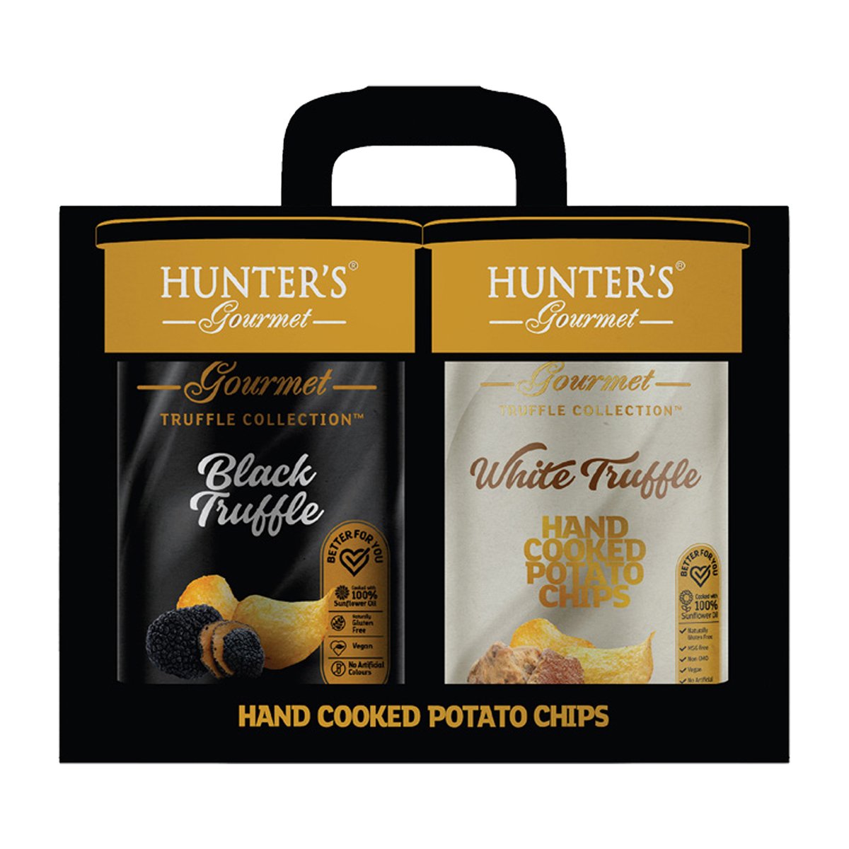 Hunter's Gourmet Potato Chips Black Truffle 150 g + White Truffle 150 g