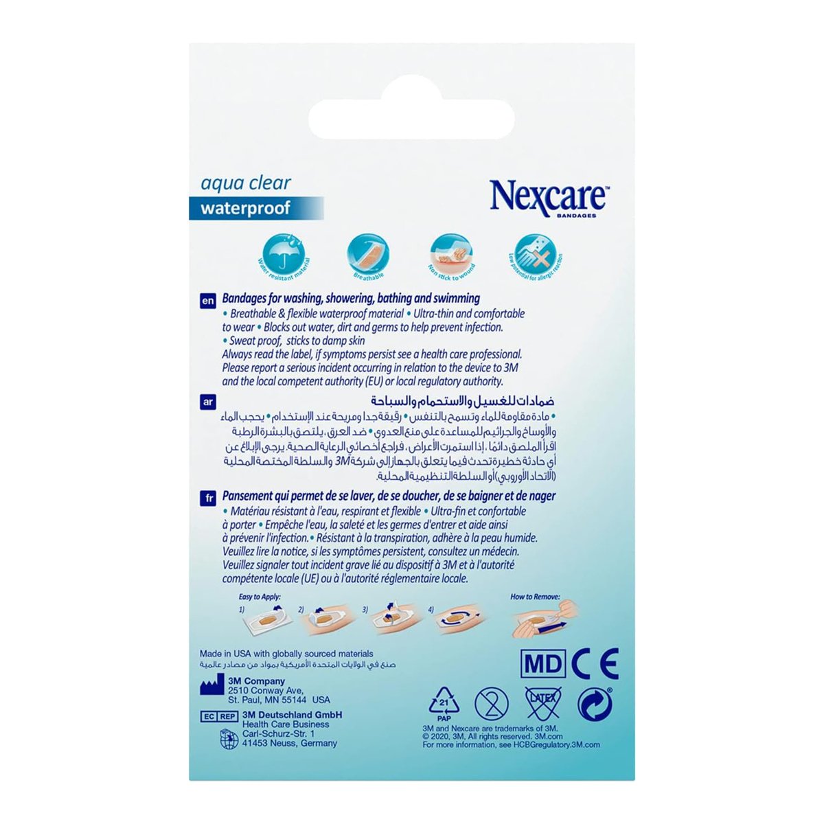 Nexcare Aqua Clear Waterproof Bandage 20 pcs