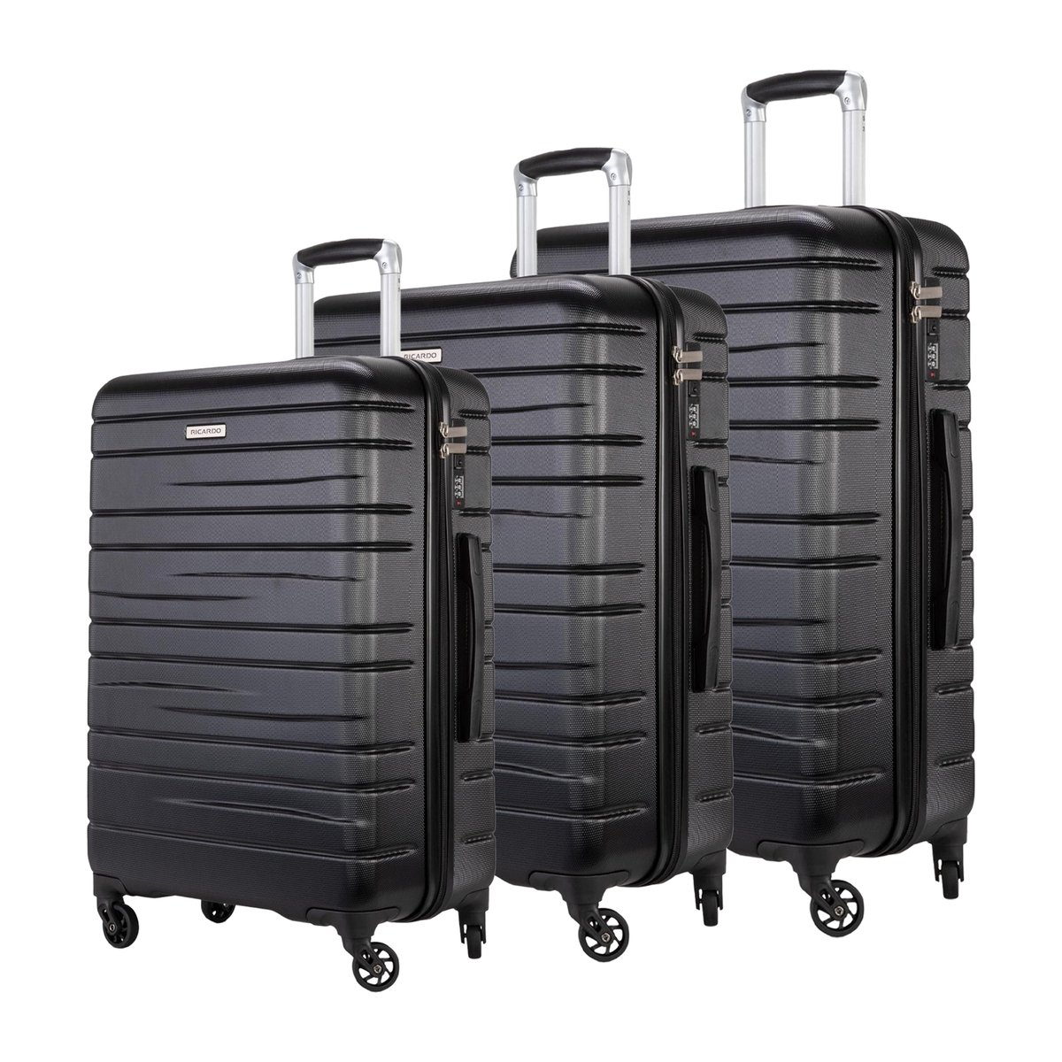 Ricardo Lakeview 4Wheel Hard Trolley 3pcs Set (20"+24"+28”) Black