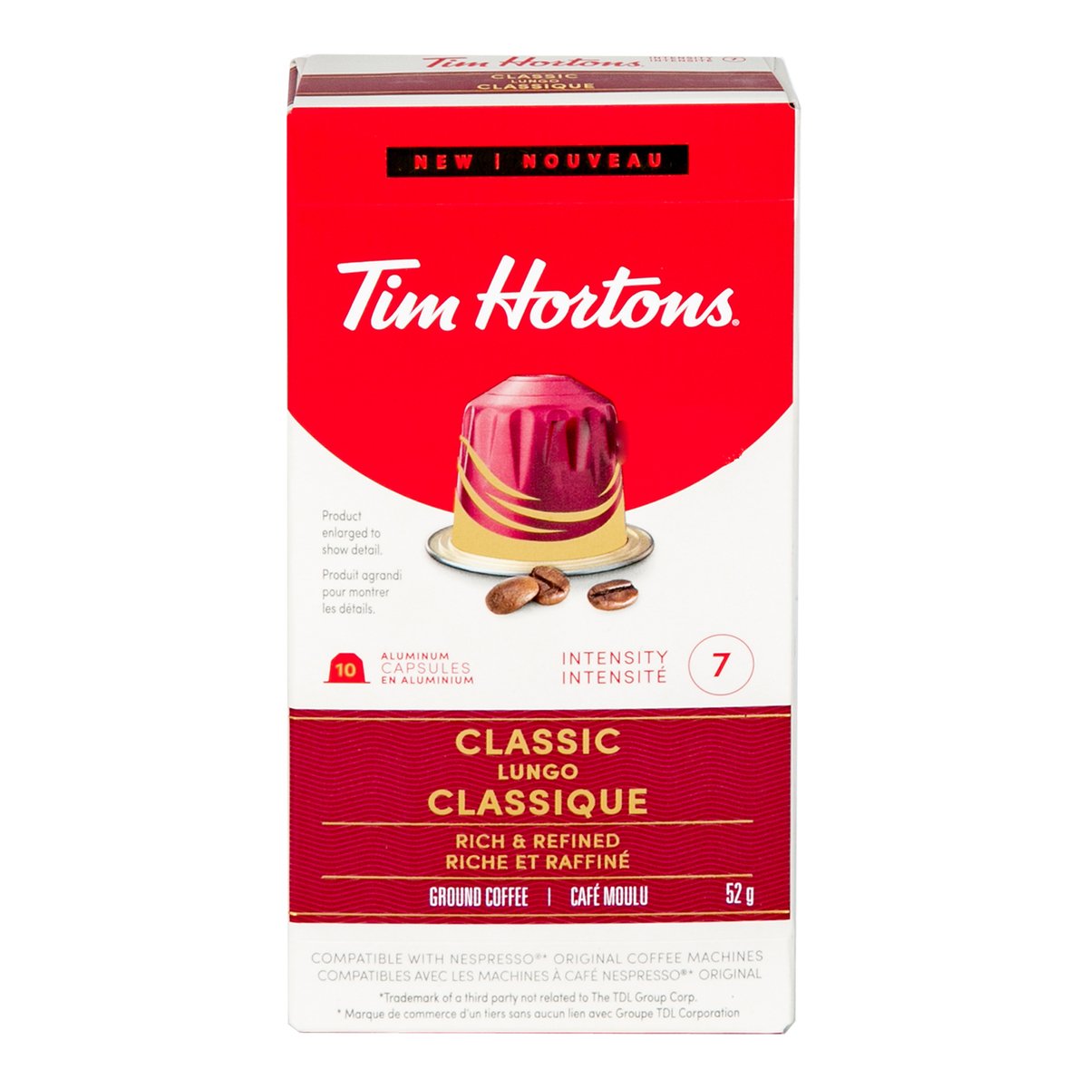 Tim Hortons Classic Lungo Coffee Capsules 52 g