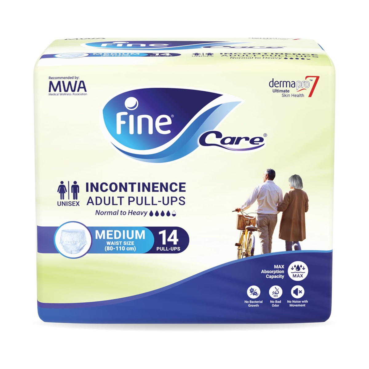 Fine Care Incontinence Adult Pull-Ups Pants Unisex Medium Waist Size 80 - 110 cm 14 pcs