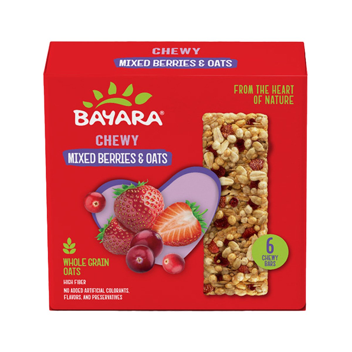 Bayara Mixed Berries & Oats Chewy Bar 6 x 30 g