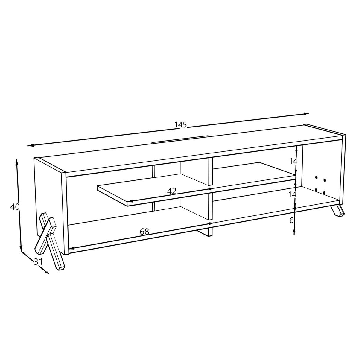 Home Canvas Kipp TV Stand Made In Turkey Modern Living Room TV Unit (White and Walnut) RF170101