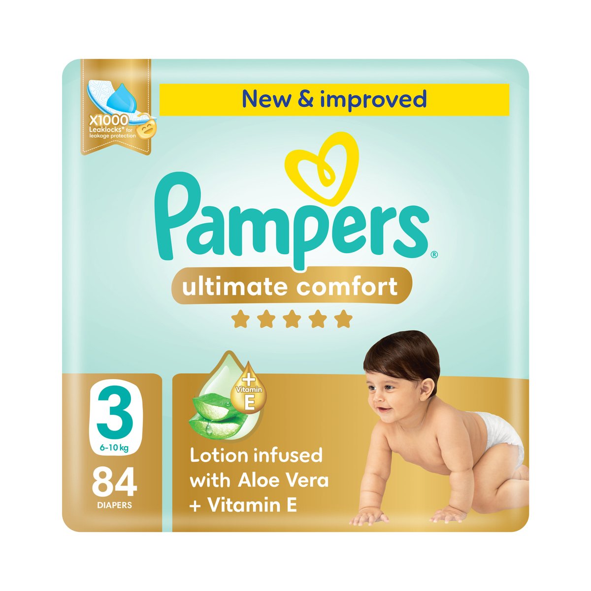 Pampers Ultimate Comfort Taped Diapers, Size 3, 6-10kg, Giant Pack, 84 pcs