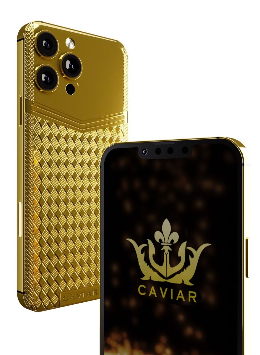 Caviar Luxury 24k Gold Customized Iphone 14 Pro 128 Gb Max Limited Edition Rhombus