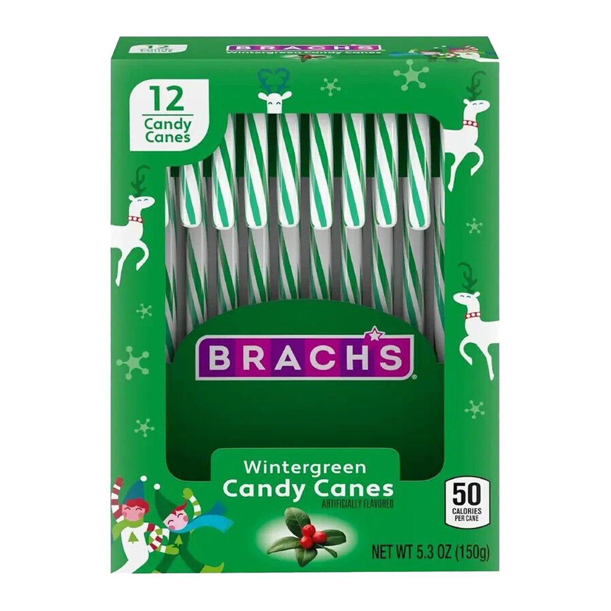 Brach's Wintergreen Candy Canes 12 pcs