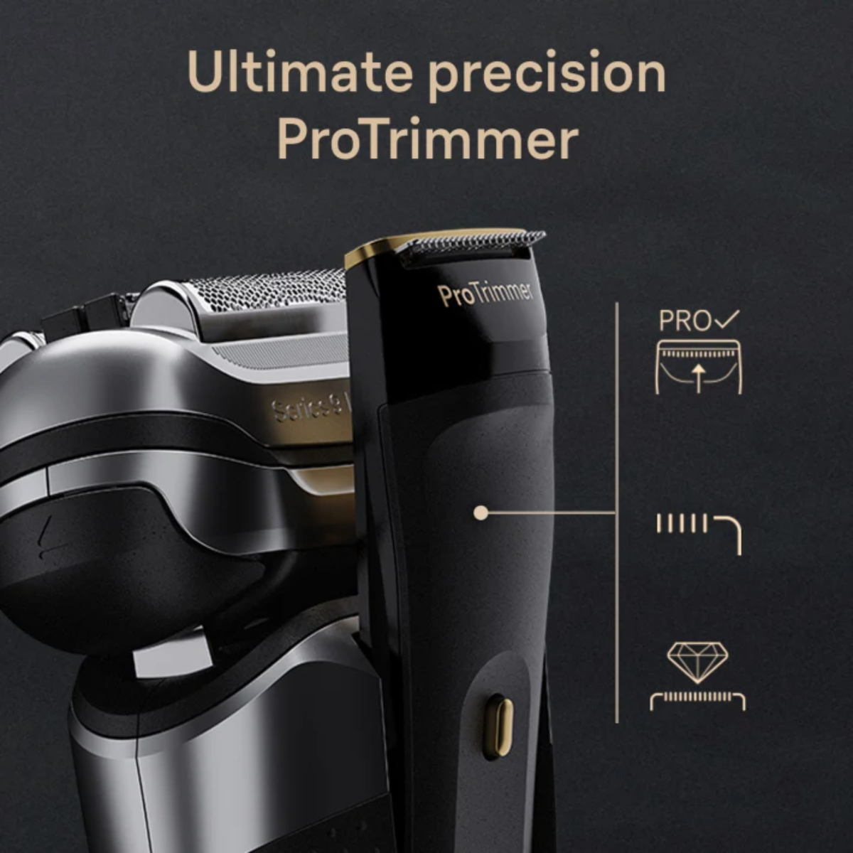 Braun Series 9 Pro+ Wet & Dry Electric Shaver, Gold, 9569CC