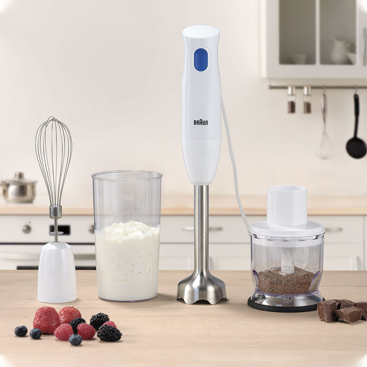 Braun Multi Quick Hand Blender, 450W, White, MQ10.202M