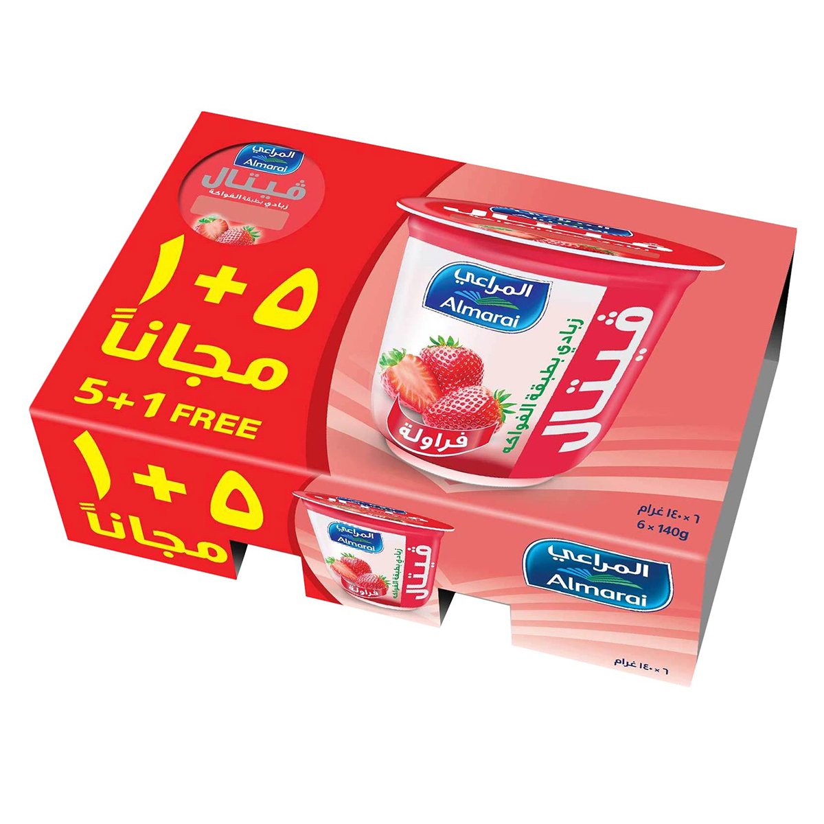 Almarai Strawberry Fruit Yogurt 140 g 5+1