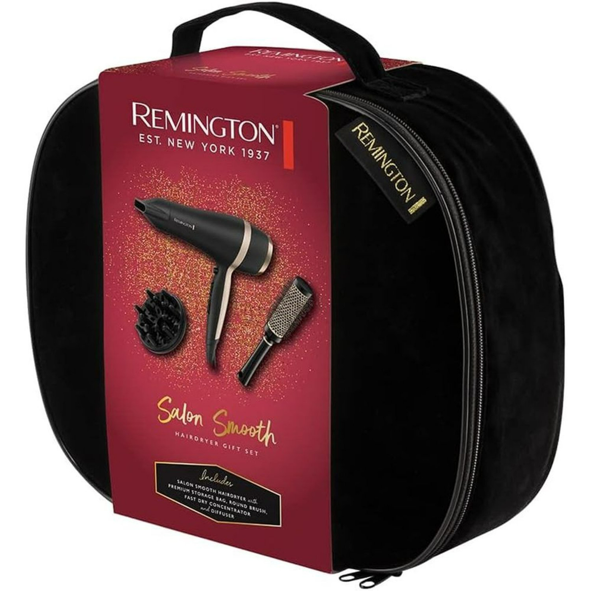 Remington Salon Smooth Hair Dryer, 2100W, Black/Gold, RED6940GP