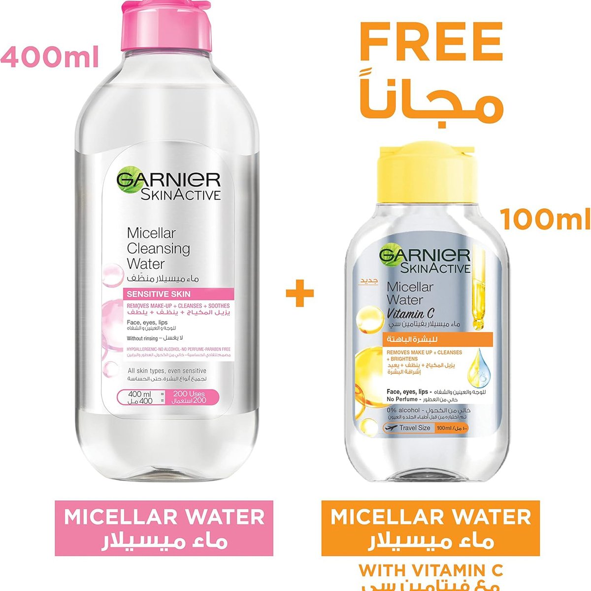 Garnier Skin Active Micellar Cleansing Water 400 ml + Vitamin C 100 ml