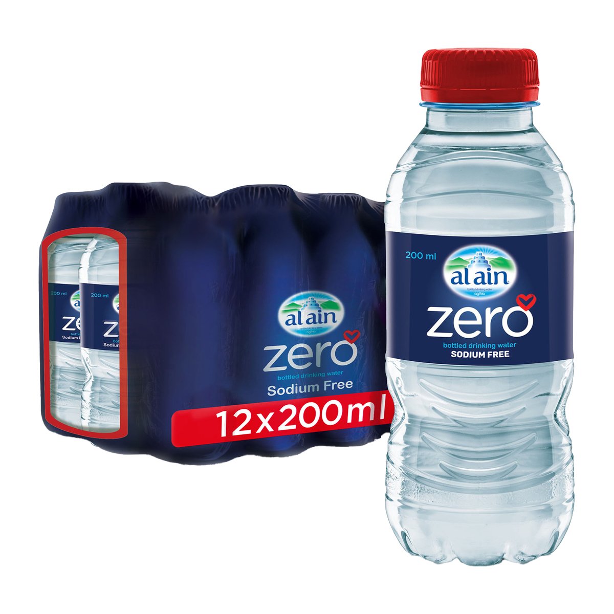 Al Ain Zero Bottled Drinking Water Sodium Free 12 x 200 ml