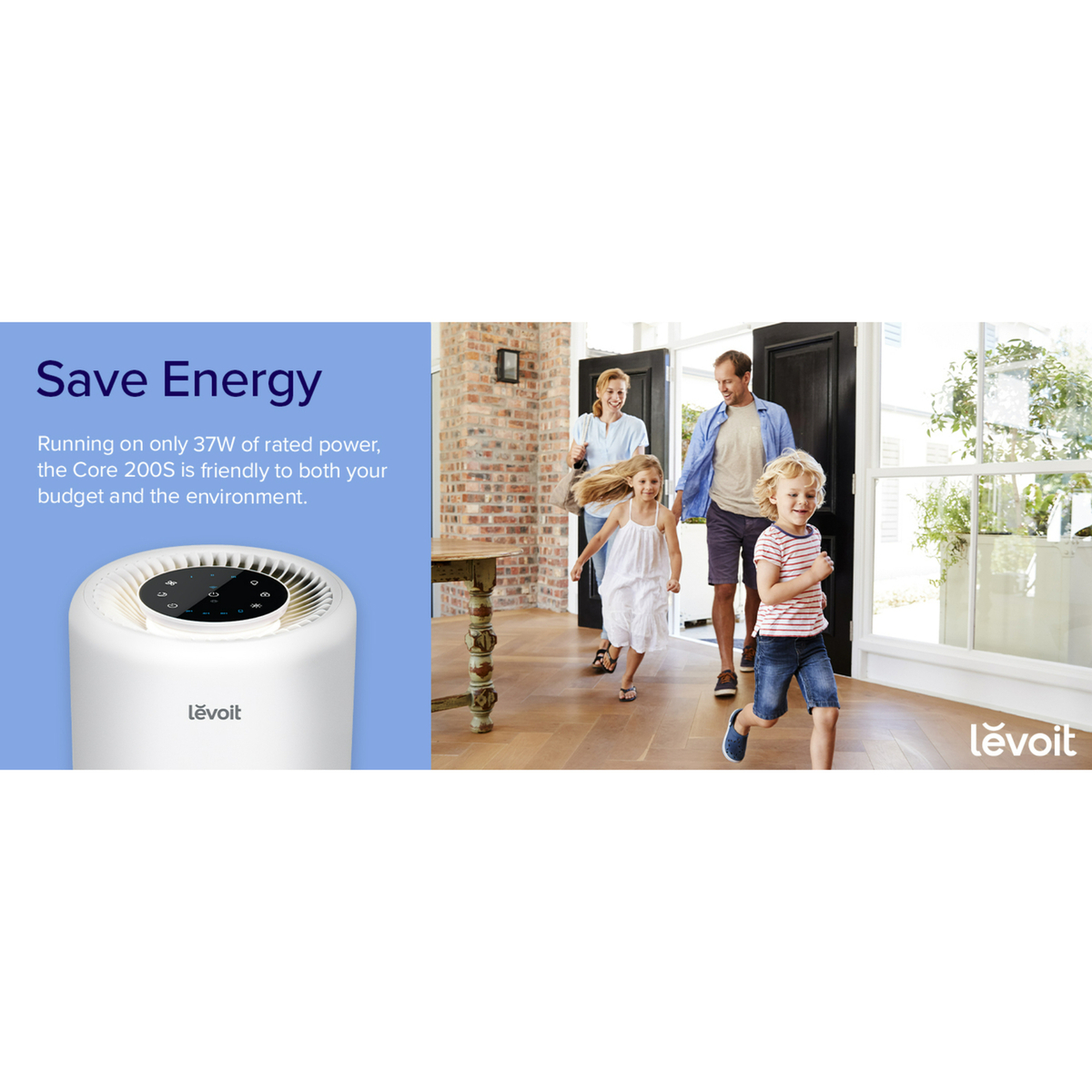 Levoit Smart Air Purifier, 35m² Room Coverage, White, Core 200S