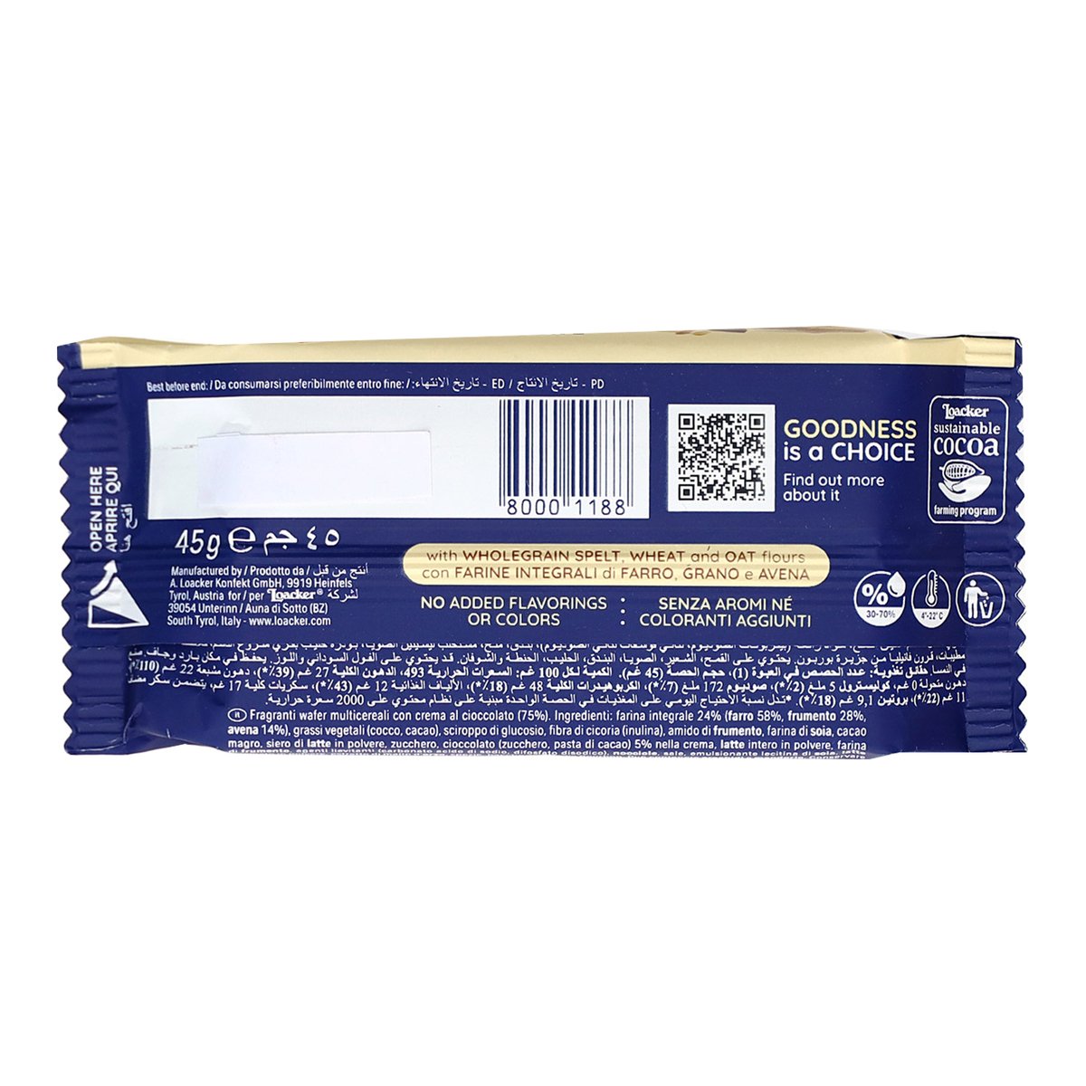 Loacker Multigrain Chocolate Wafer 45 g