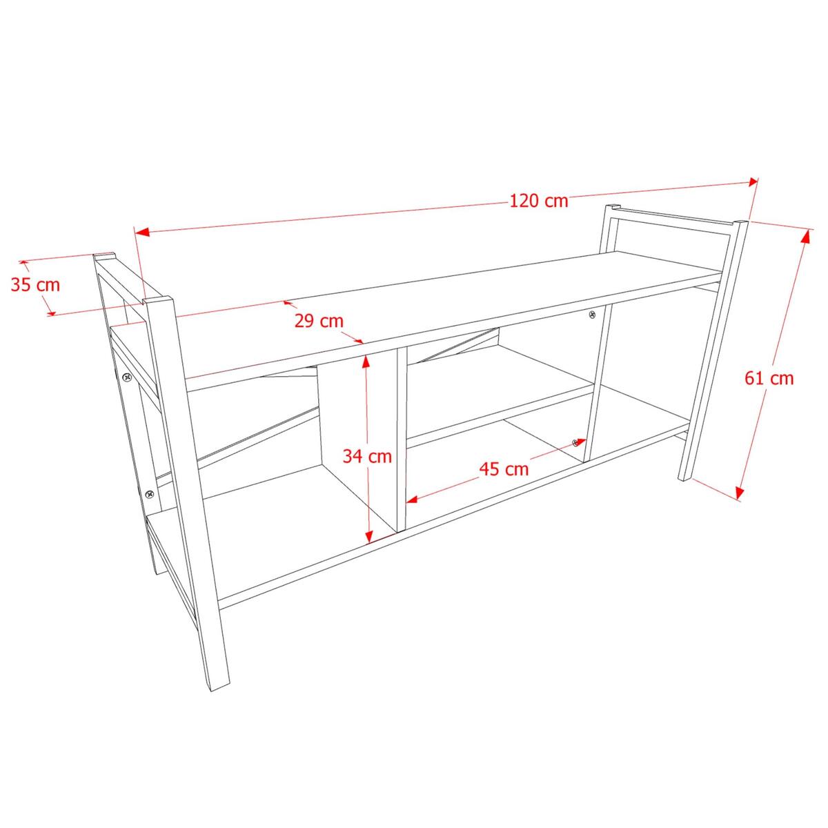 Home Canvas Gila TV Stand 120cm (White) BF00204