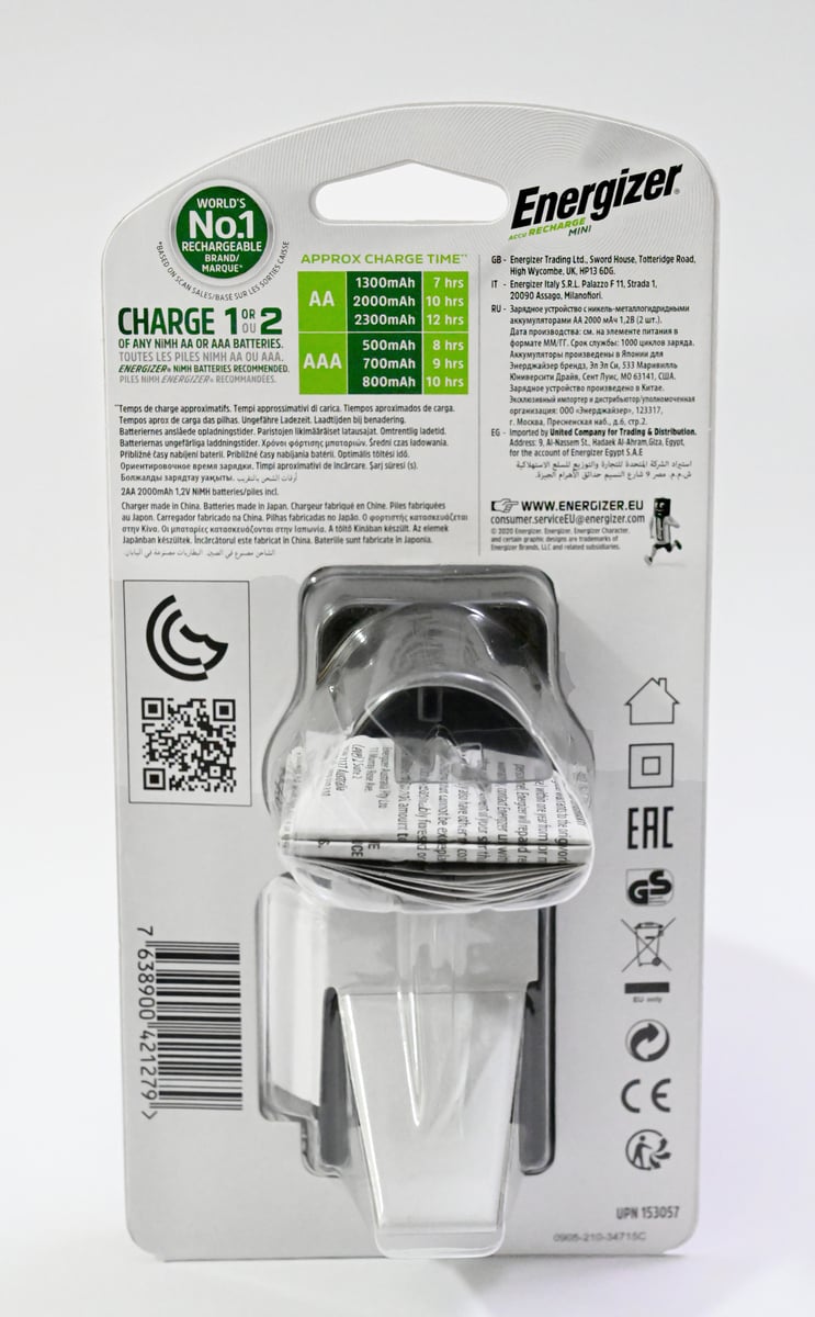 Chargeur de piles ENERGIZER compact AA 2300mAh ALL WHAT OFFICE NEEDS