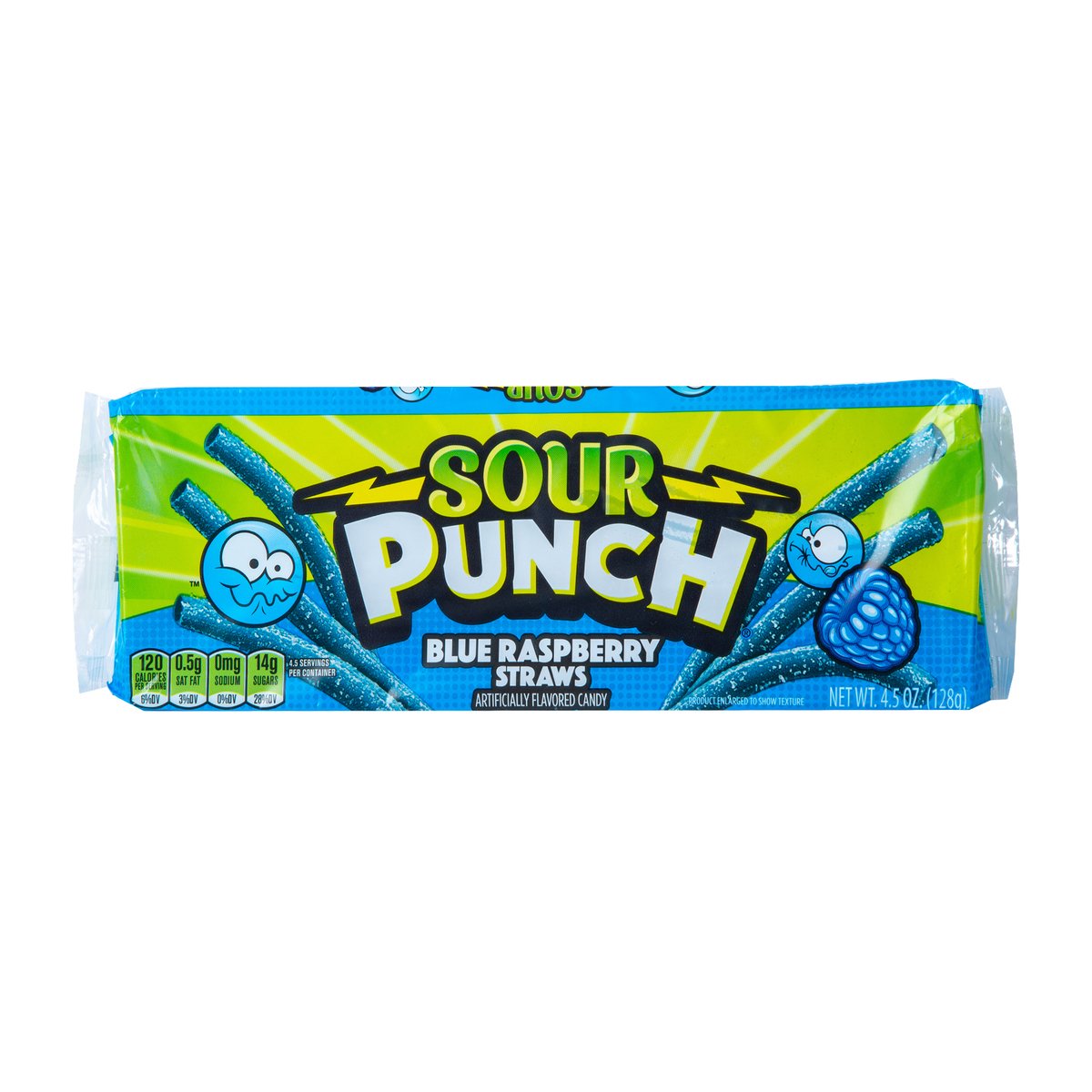 Sour Punch Blue Raspberry Straws Candy 128 g