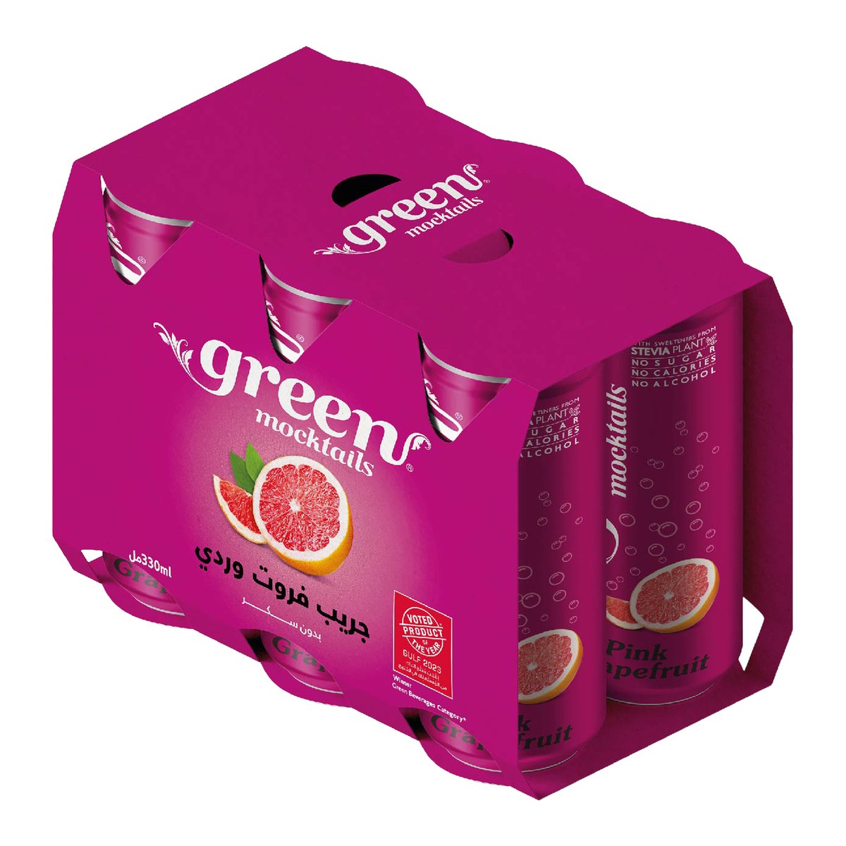 Green Mocktails Pink Grapefruit Drink 6 x 330 ml