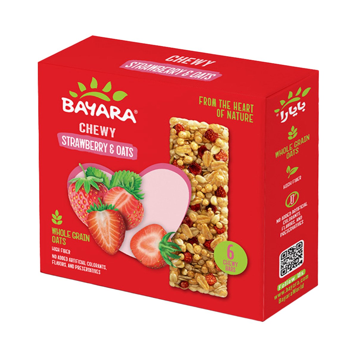 Bayara Strawberry & Oats Chewy Bar 6 x 30 g
