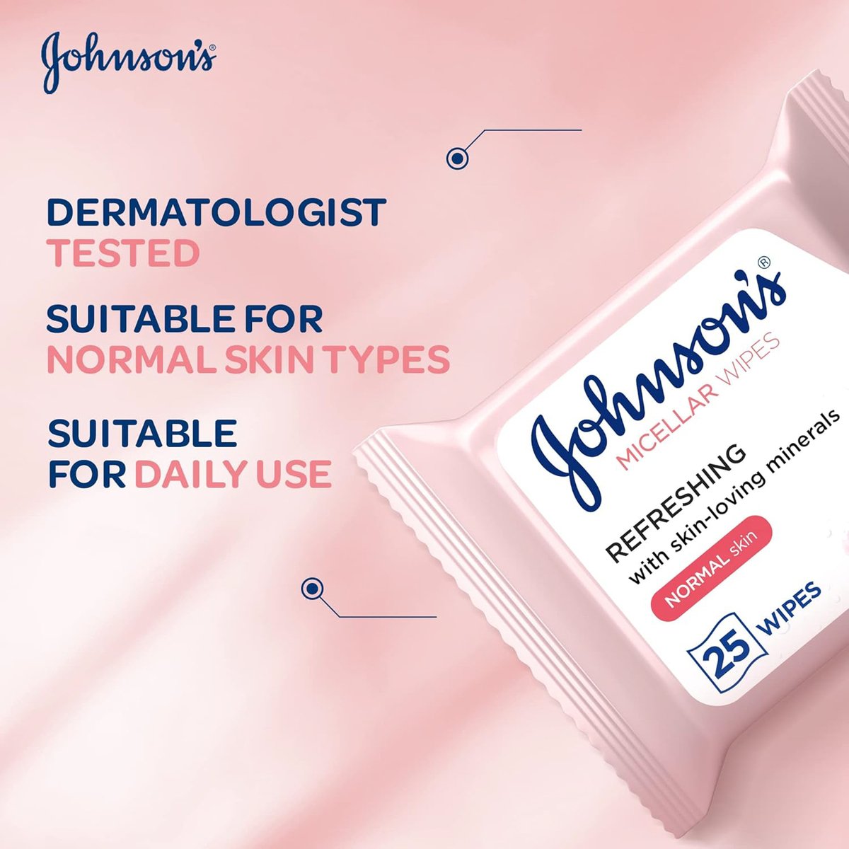 Johnson's Micellar Cleansing Wipes For Normal Skin 2 x 25 pcs