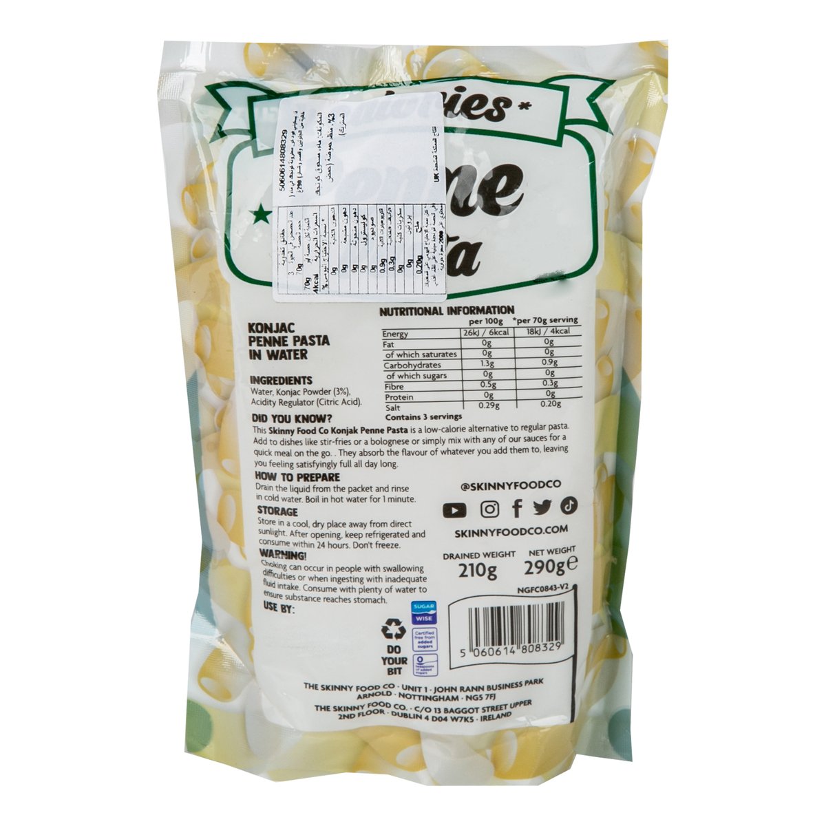 The Skinny Food Co. Konjac Penne Pasta In Water 210 g