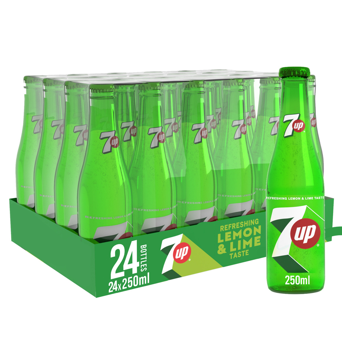 7UP Carbonated Soft Drink Glass Bottle 6 x 250 ml