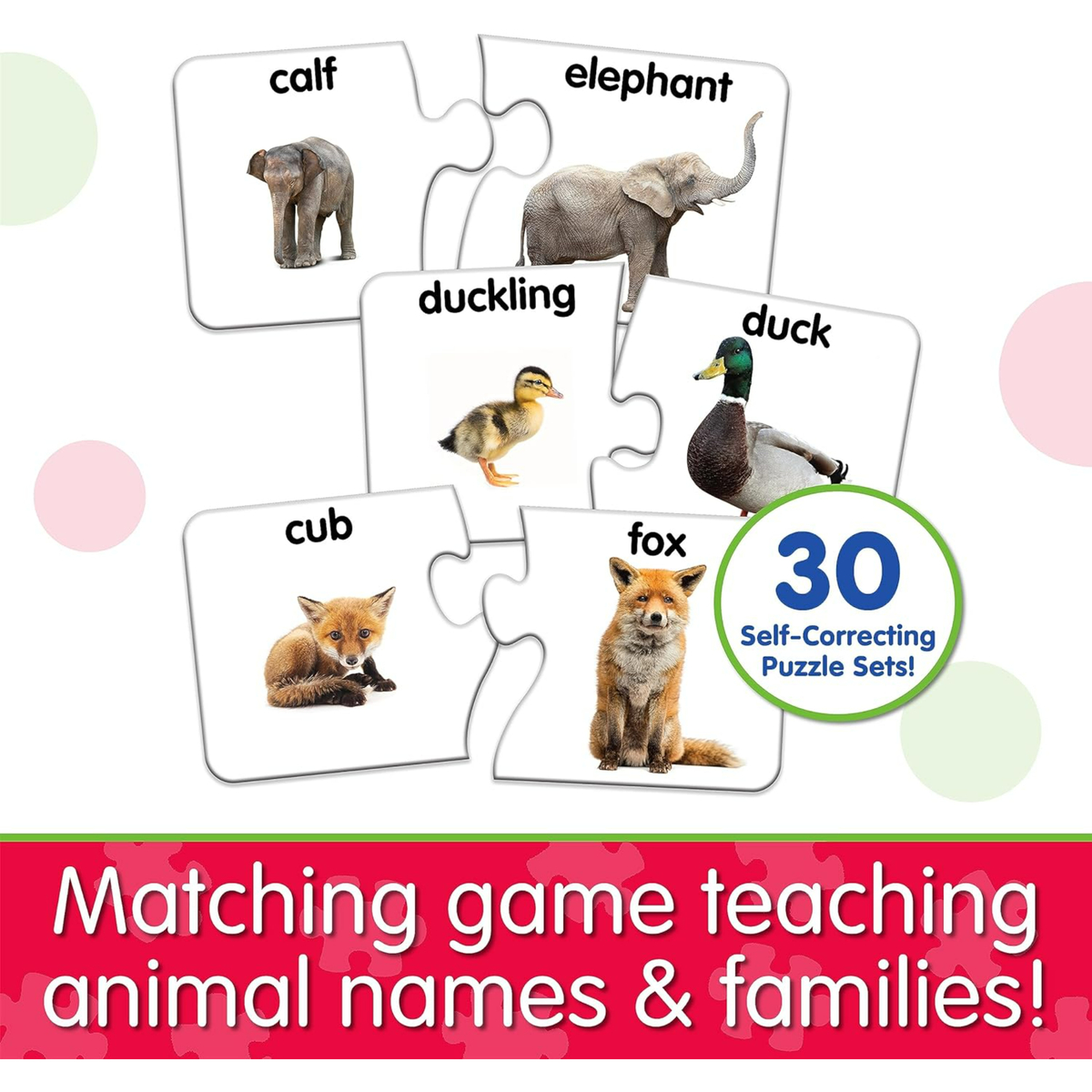 The Learning Journey Match It! Animal Families Puzzle, 30 pcs, Assorted, 117408