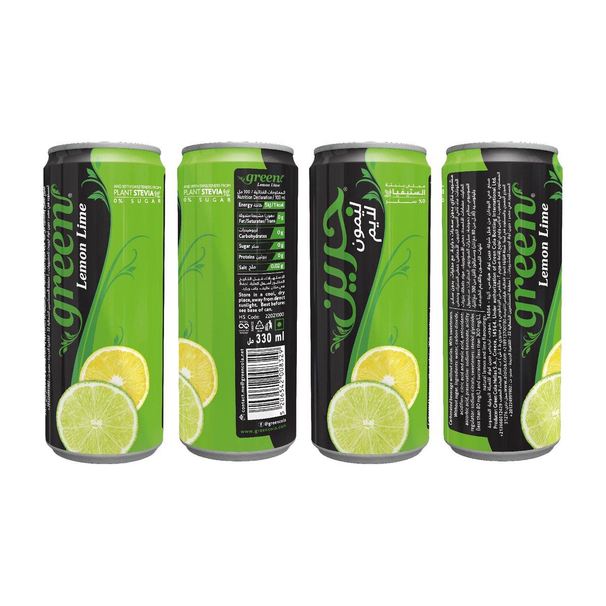 Green Cola Drink Lemon Lime 6 x 330 ml