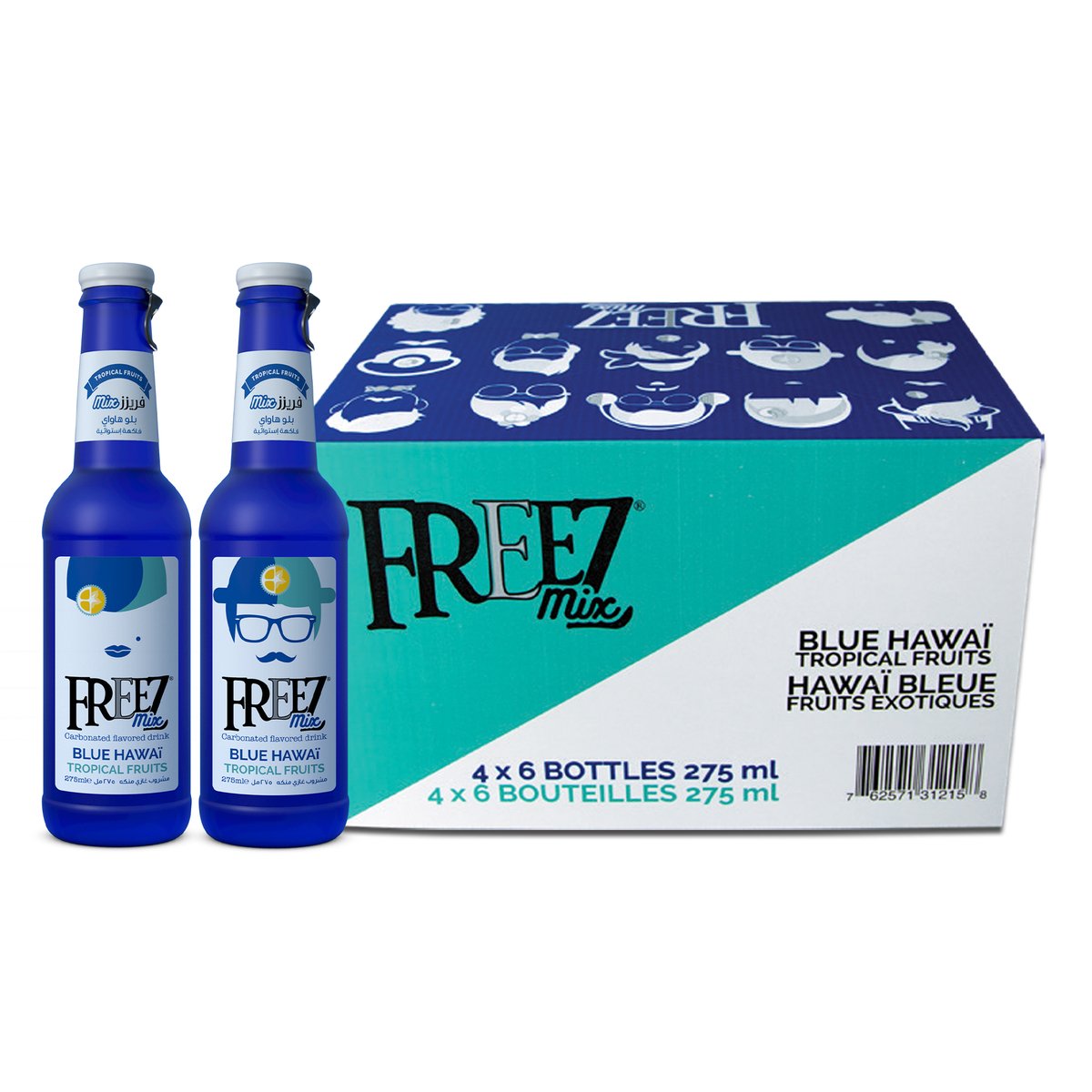 Freez Mix Blue Hawaii Carbonated Flavoured Drink 6 x 275 ml