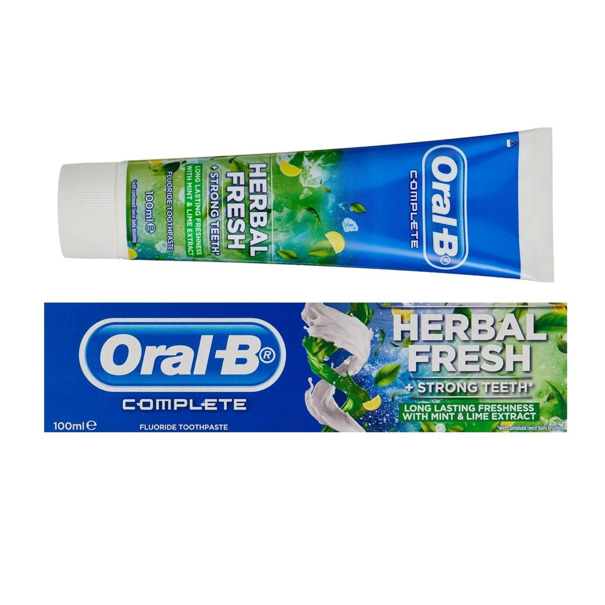 Oral B Complete Herbal Fresh Toothpaste With Mint & Lime Extract 4 x 100 ml