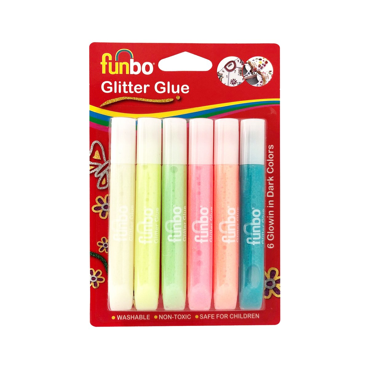 Funbo Glitter Glue Glowin Dark 6 x 13 g