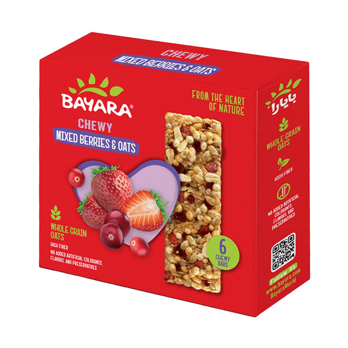 Bayara Mixed Berries & Oats Chewy Bar 6 x 30 g