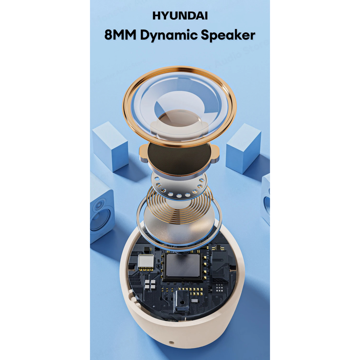Hyundai HY-T11 True Wireless Earbuds White