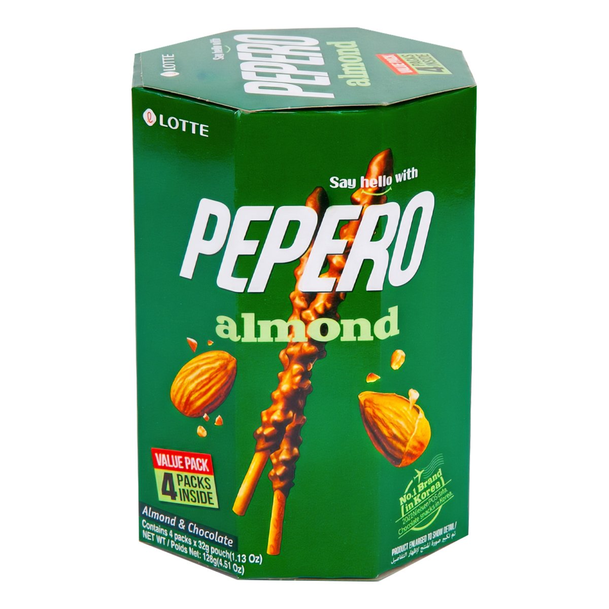 Lotte Pepero Almond Stick Value Pack 4 x 32g