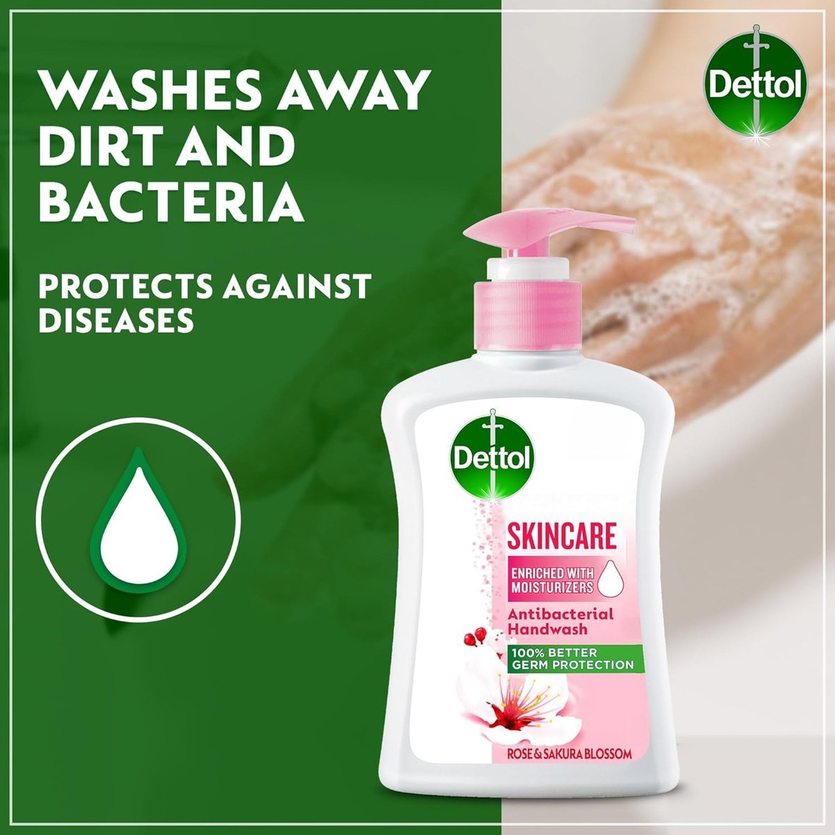 Dettol Skincare Antibacterial Handwash 2 x 200 ml