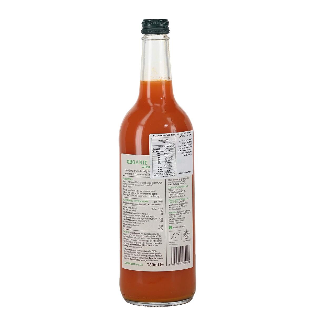 James White Organic Carrot & Apple Juice 750 ml