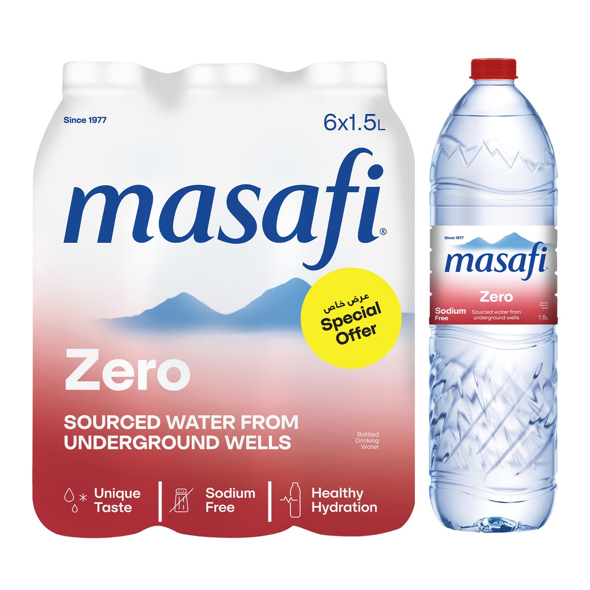 Masafi Zero Sodium Free Value Pack 6 x 1.5 Litres